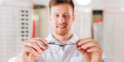 Portrait friendly male optometrist