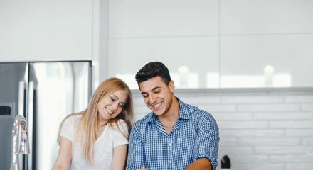 Couple home kitchen