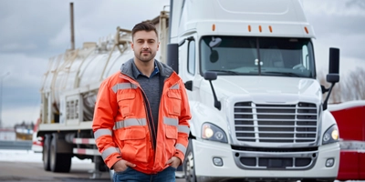 Man working as truck driver