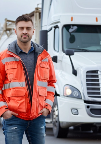 Man working as truck driver