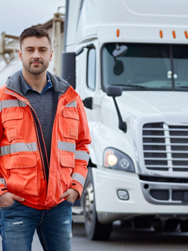 Man working as truck driver