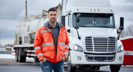 Man working as truck driver